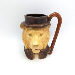 RARE 1987 Baldwin Locomotive Works LION Anthropomorphic Train Conductor Mug